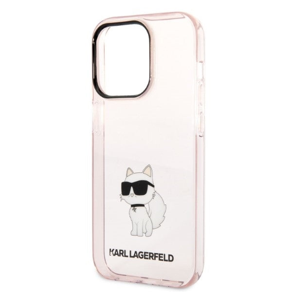 Puzdro pre Apple iPhone 14 Pro, Karl Lagerfeld, Ikonik Choupette, Ružová