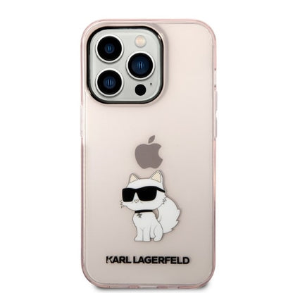 Puzdro pre Apple iPhone 14 Pro, Karl Lagerfeld, Ikonik Choupette, Ružová