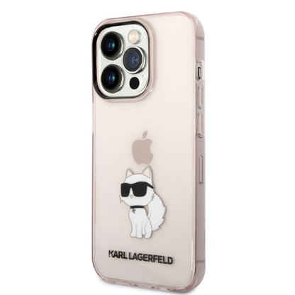 Puzdro pre Apple iPhone 14 Pro, Karl Lagerfeld, Ikonik Choupette, Ružová