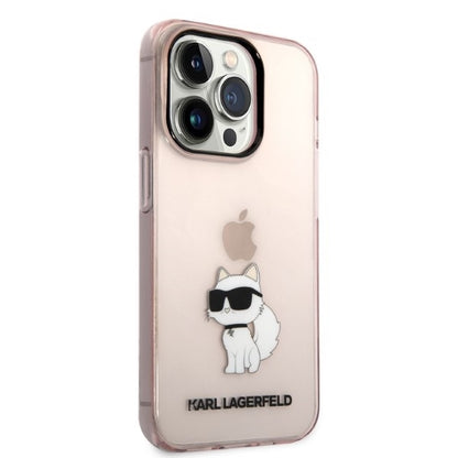 Puzdro pre Apple iPhone 14 Pro, Karl Lagerfeld, Ikonik Choupette, Ružová