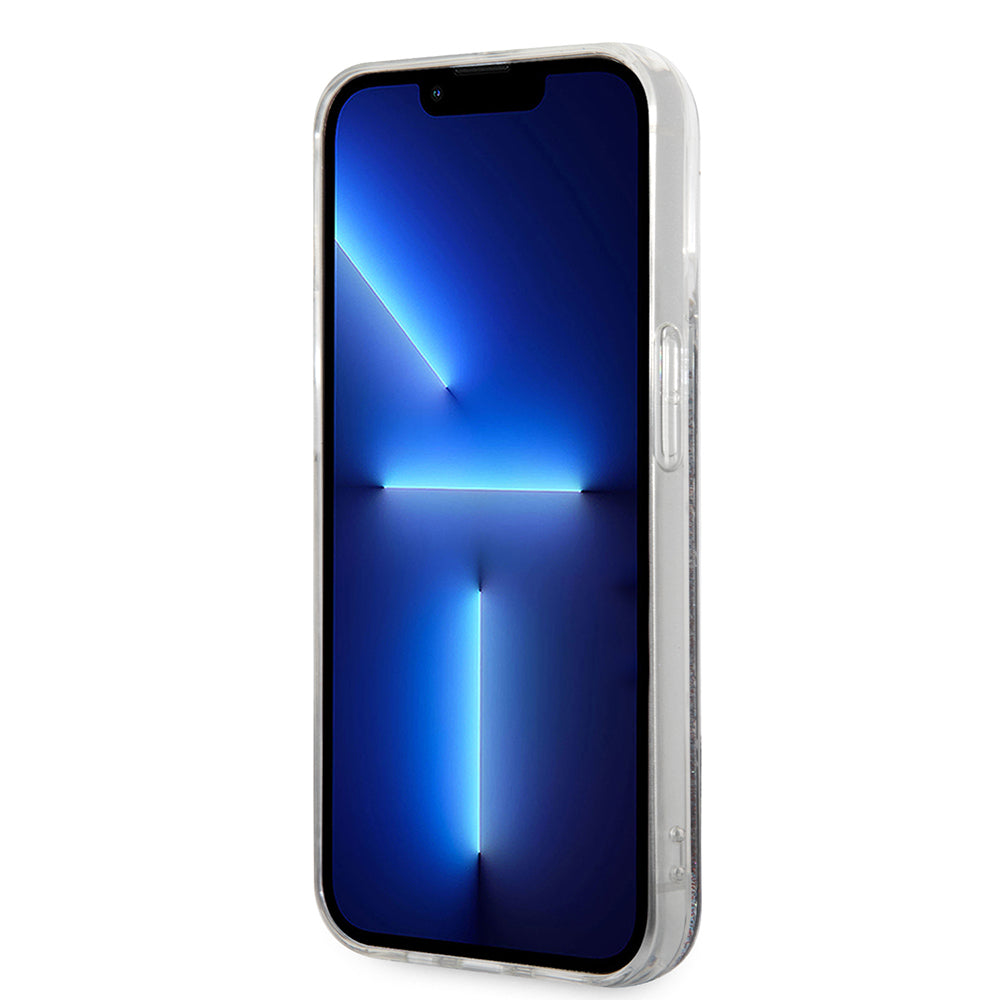 Puzdro pre Apple iPhone 14 Pro, Karl Lagerfeld, Liquid Glitter Monogram, Čierne