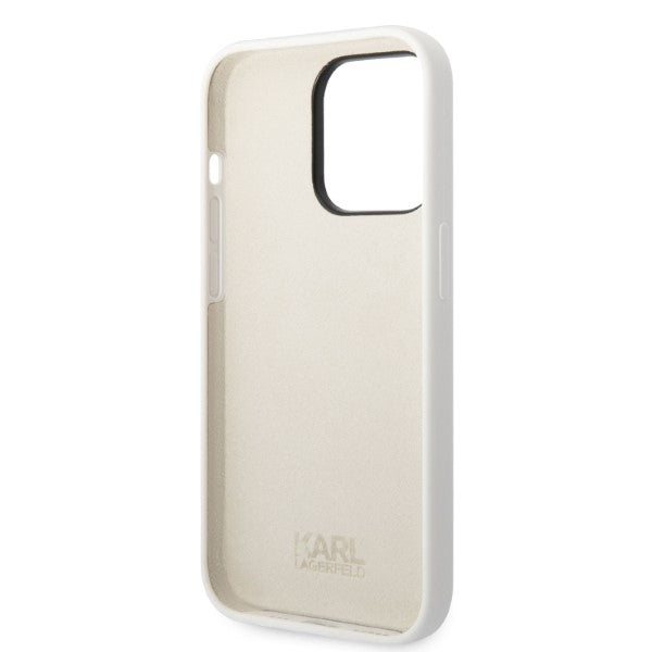 Case for Apple iPhone 14 Pro, Karl Lagerfeld, Ikonik NFT Silicone, White
