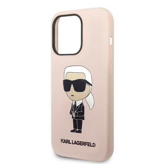 Puzdro pre Apple iPhone 14 Pro, Karl Lagerfeld, Silicone Ikonik NFT, Ružové