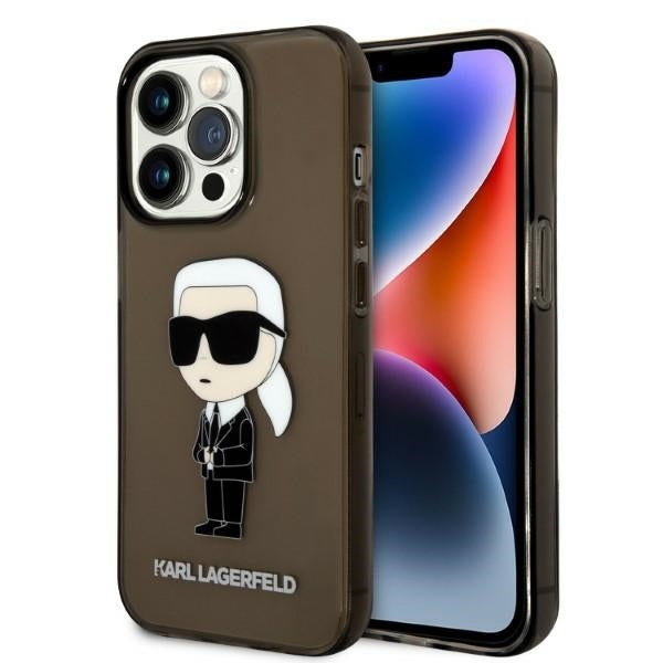 Puzdro pre Apple iPhone 14 Pro Max, Karl Lagerfeld, IML Ikonik NFT, Čierne
