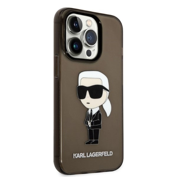 Puzdro pre Apple iPhone 14 Pro Max, Karl Lagerfeld, IML Ikonik NFT, Čierne