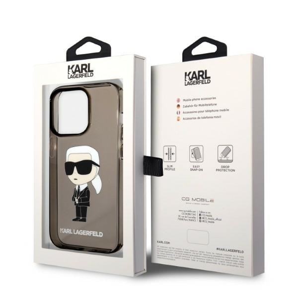 Puzdro pre Apple iPhone 14 Pro Max, Karl Lagerfeld, IML Ikonik NFT, Čierne