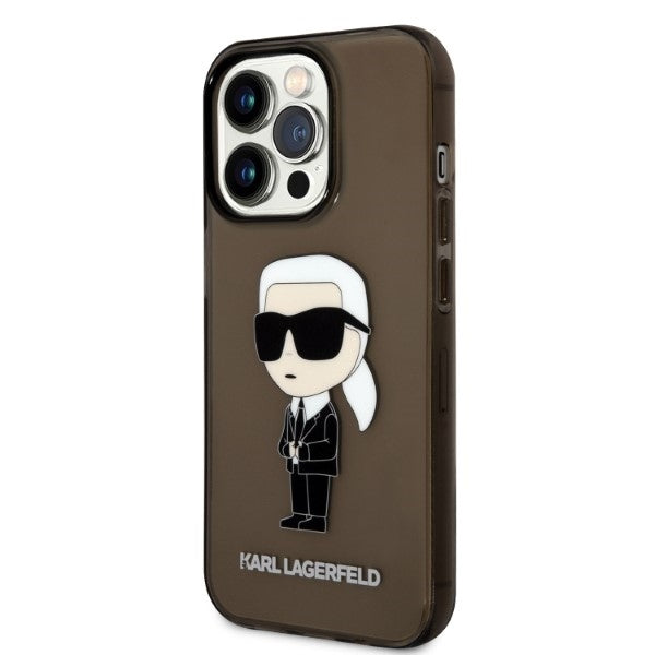 Puzdro pre Apple iPhone 14 Pro Max, Karl Lagerfeld, IML Ikonik NFT, Čierne