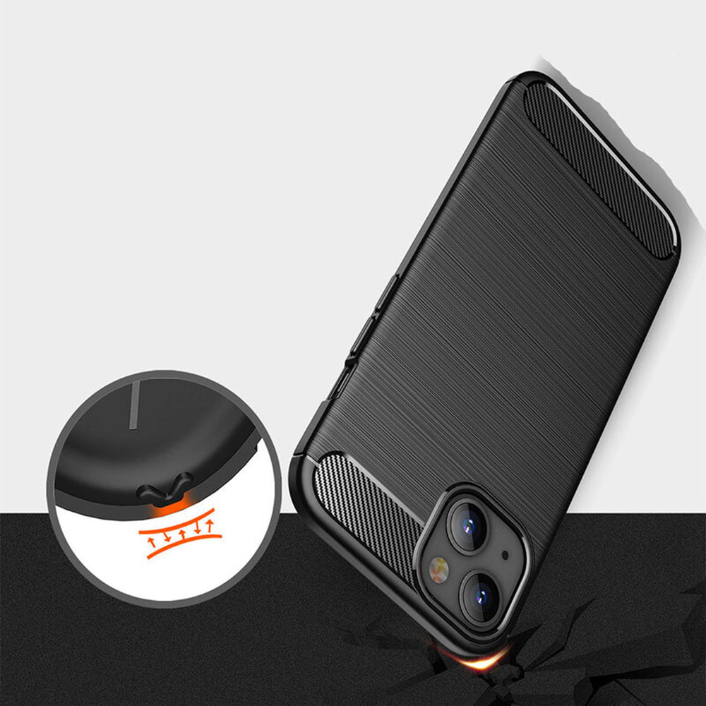 Obal na Apple iPhone 14, Techsuit, Karbón, Čierny