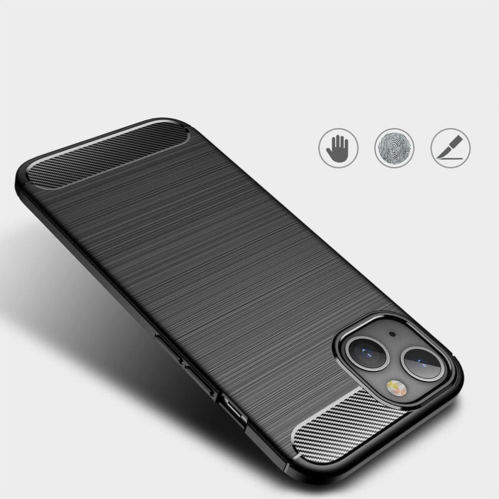 Obal na Apple iPhone 14, Techsuit, Karbón, Čierny