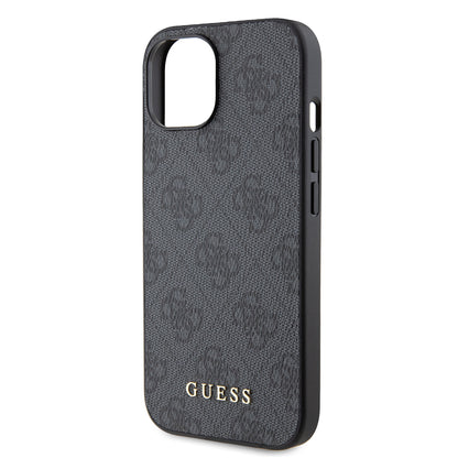 Puzdro pre Apple iPhone 15, Guess, 4G Metal Gold Logo, Sivé