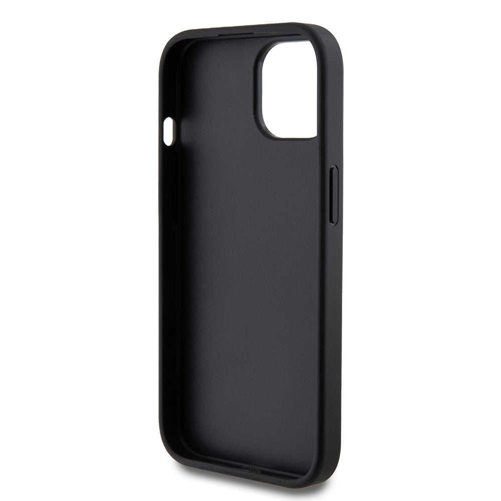 Puzdro pre Apple iPhone 15, Guess, Glitter Big 4G Script, Čierne