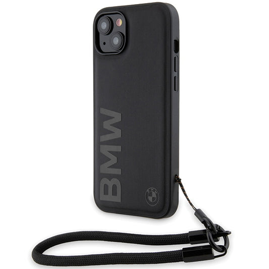 Puzdro pre Apple iPhone 15 Plus, BMW, Signature Wordmark Cord, Čierne