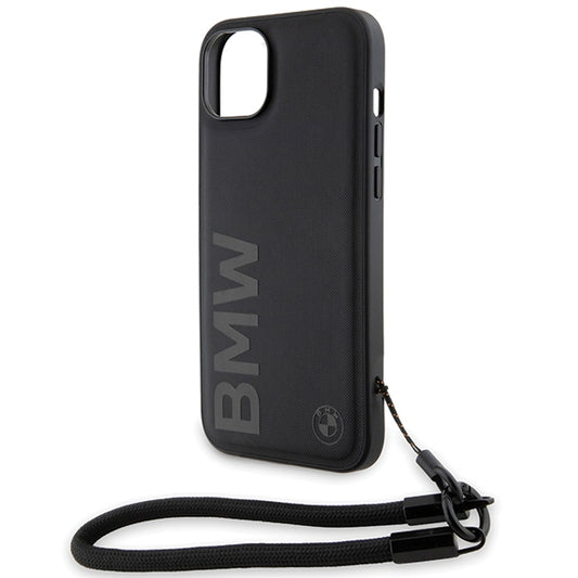 Puzdro pre Apple iPhone 15 Plus, BMW, Signature Wordmark Cord, Čierne