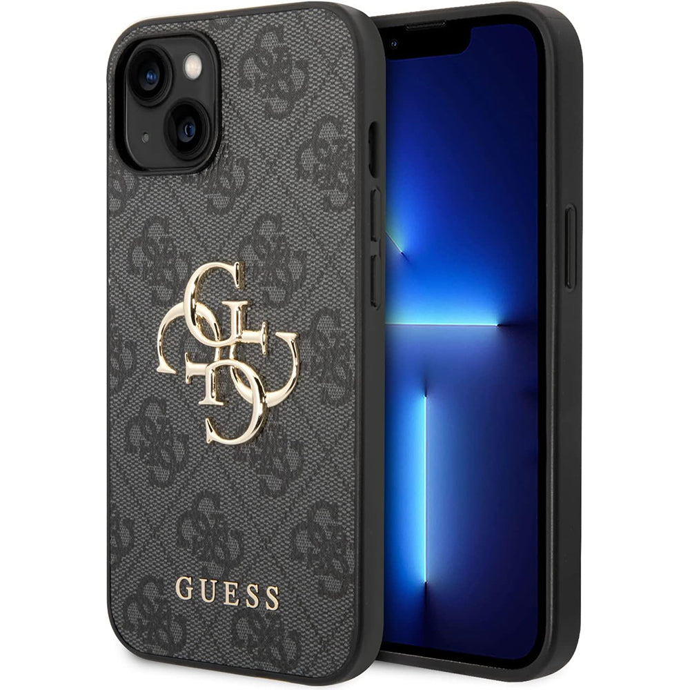 Puzdro pre Apple iPhone 15 Plus, Guess, 4G Big Logo, Sivé