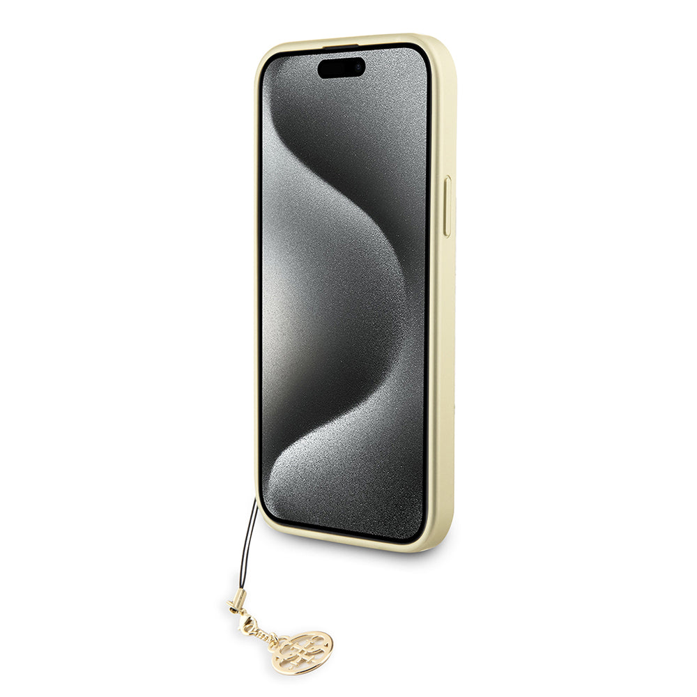 Puzdro pre Apple iPhone 15 Plus, Guess, 4G Charm, Sivé