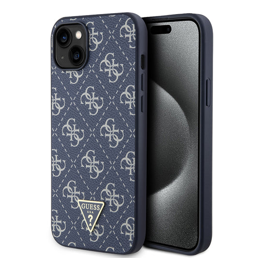 Puzdro pre Apple iPhone 15 Plus, Guess, 4G Triangle Logo, Modrá