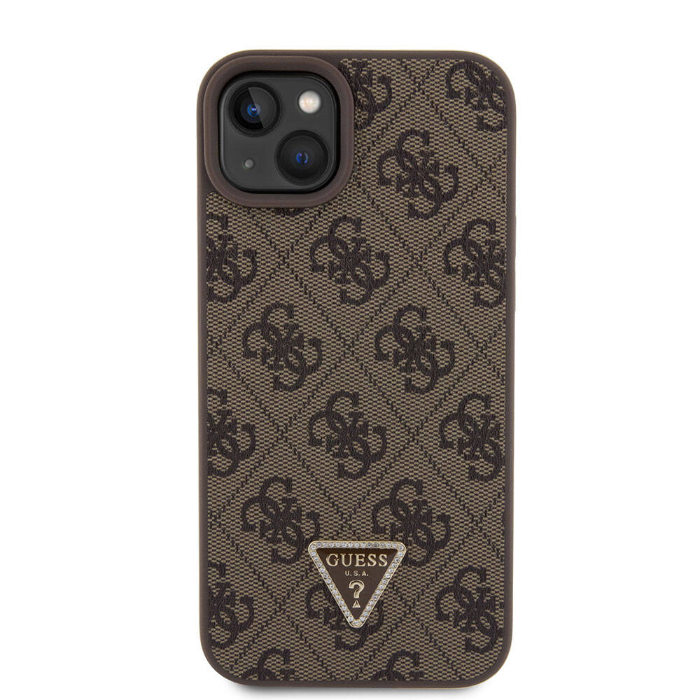 Case for Apple iPhone 15 Plus, Guess, Crossbody 4G Metal Logo, Brown