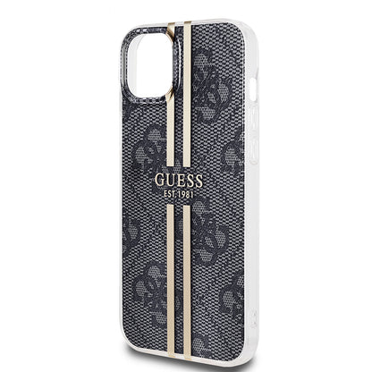 Puzdro pre Apple iPhone 15 Plus, Guess, IML 4G Gold Stripe, Čierne