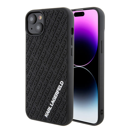 Puzdro pre Apple iPhone 15 Plus, Karl Lagerfeld, 3D Rubber Multi Logo, Čierne