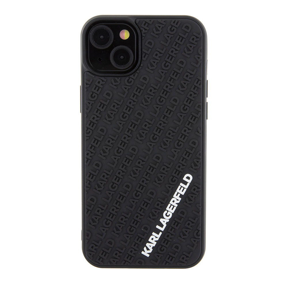 Puzdro pre Apple iPhone 15 Plus, Karl Lagerfeld, 3D Rubber Multi Logo, Čierne