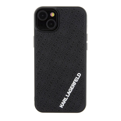 Puzdro pre Apple iPhone 15 Plus, Karl Lagerfeld, 3D Rubber Multi Logo, Čierne