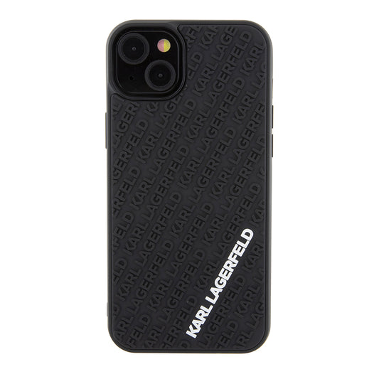 Puzdro pre Apple iPhone 15 Plus, Karl Lagerfeld, 3D Rubber Multi Logo, Čierne