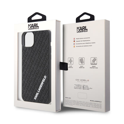 Puzdro pre Apple iPhone 15 Plus, Karl Lagerfeld, 3D Rubber Multi Logo, Čierne