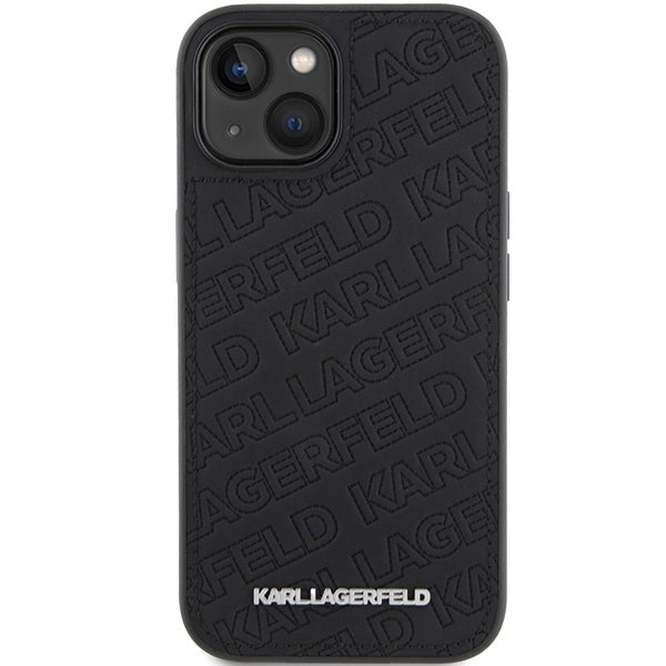 Puzdro pre Apple iPhone 15 Plus, Karl Lagerfeld, Diagonal Quilted K Pattern, Čierne