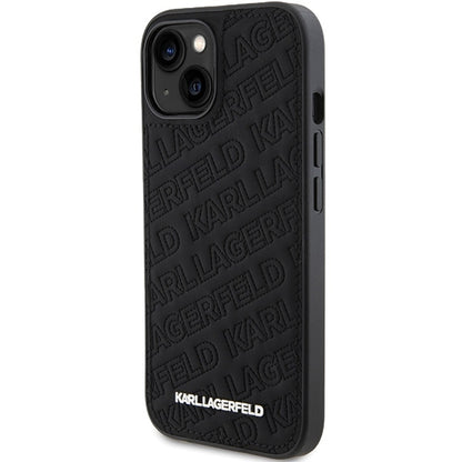Puzdro pre Apple iPhone 15 Plus, Karl Lagerfeld, Diagonal Quilted K Pattern, Čierne