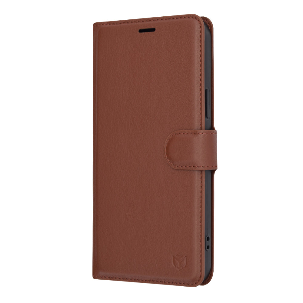 Obal na Apple iPhone 15 Plus, Techsuit, kožené folio, hnedý