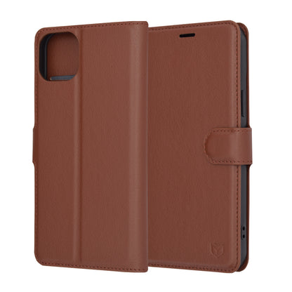 Obal na Apple iPhone 15 Plus, Techsuit, kožené folio, hnedý