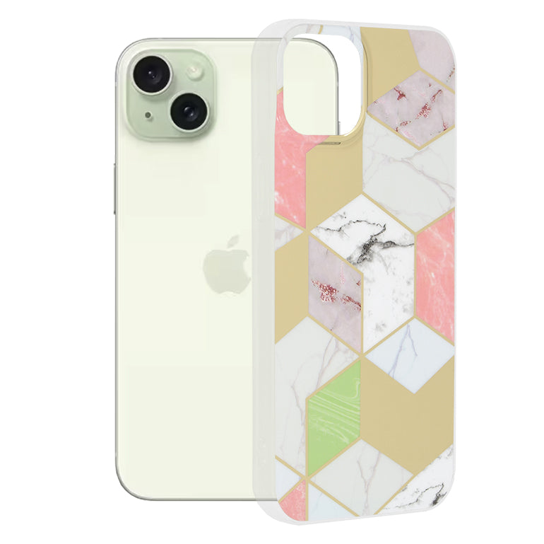 Puzdro pre Apple iPhone 15 Plus, Techsuit, Marble, Fialová