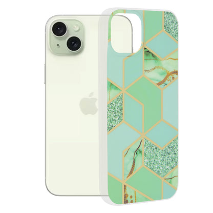 Obal na Apple iPhone 15 Plus, Techsuit, Marble, Zelený