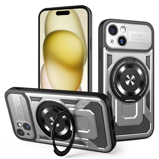 Puzdro pre Apple iPhone 15 Plus, Techsuit, RuggedCam, Sivá