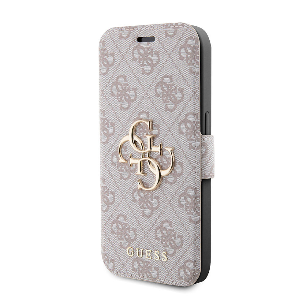 Puzdro pre Apple iPhone 15 Pro, Guess, 4G Book, Ružové