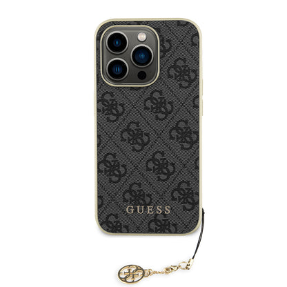 Puzdro pre Apple iPhone 15 Pro, Guess, 4G Charm, Sivé