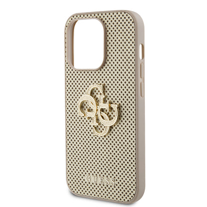 Puzdro pre Apple iPhone 15 Pro, Guess, Perforated 4G, Zlaté