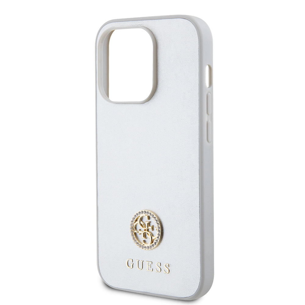 Puzdro pre Apple iPhone 15 Pro, Guess, Strass Metal Logo, Strieborné