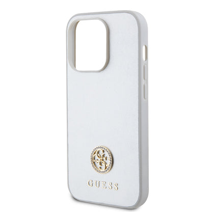 Puzdro pre Apple iPhone 15 Pro, Guess, Strass Metal Logo, Strieborné