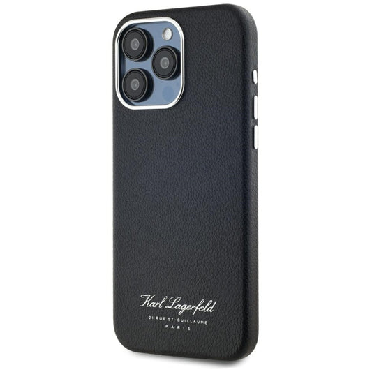Puzdro pre Apple iPhone 15 Pro, Karl Lagerfeld, Grained Hotel RSG, Čierne