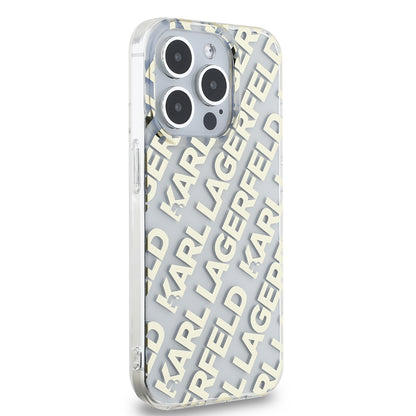 Puzdro pre Apple iPhone 15 Pro, Karl Lagerfeld, IML Luxury Monogram KL Pattern with Strap, Čierne
