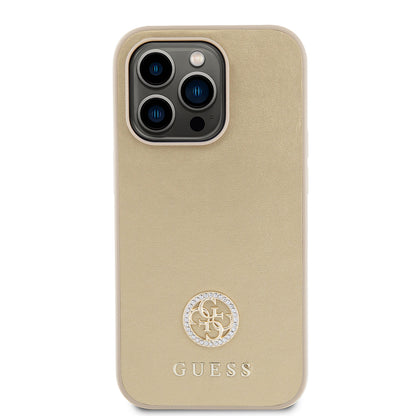 Puzdro pre Apple iPhone 15 Pro Max, Guess, 4G Strass Metal Logo, Zlaté