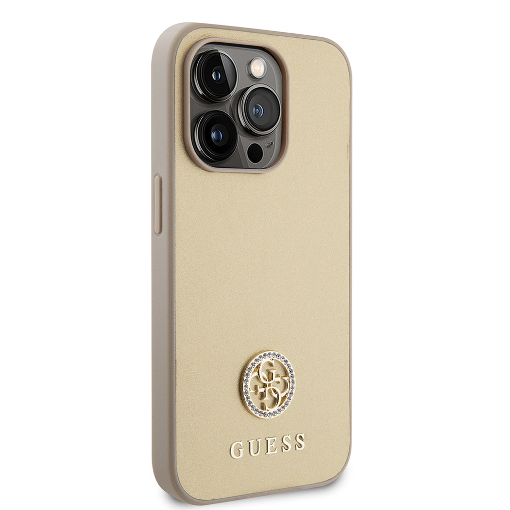 Puzdro pre Apple iPhone 15 Pro Max, Guess, 4G Strass Metal Logo, Zlaté