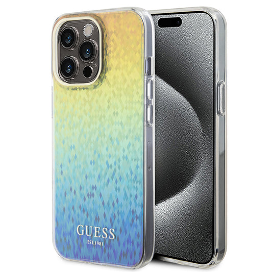 Puzdro pre Apple iPhone 15 Pro Max, Guess, IML Faceted Mirror Disco Iridescent, Viacfarebné