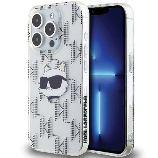 Puzdro pre Apple iPhone 15 Pro Max, Karl Lagerfeld, IML Electroplated Choupette Head, Priehľadné
