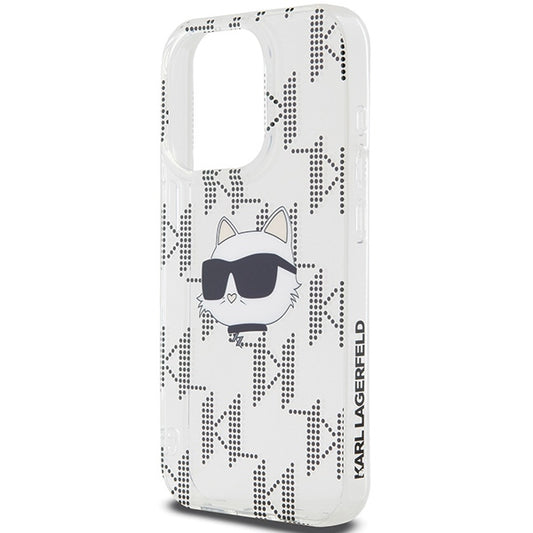 Puzdro pre Apple iPhone 15 Pro Max, Karl Lagerfeld, IML Electroplated Choupette Head, Priehľadné