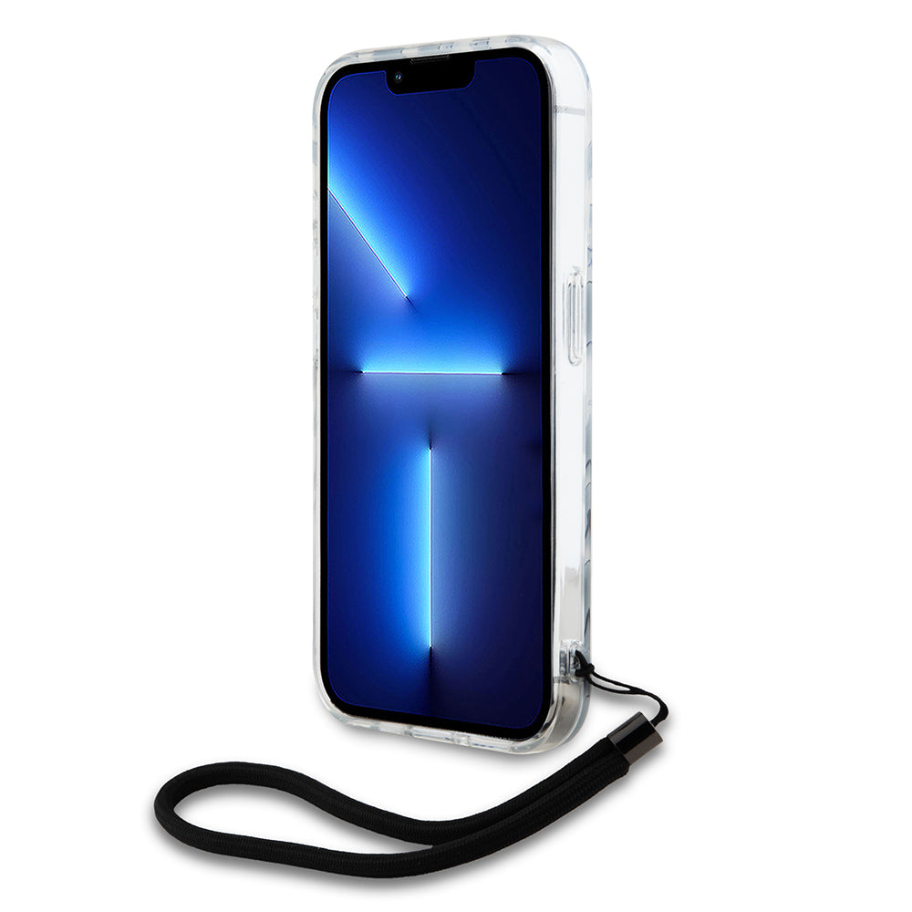 Puzdro pre Apple iPhone 15 Pro Max, Karl Lagerfeld, IML Luxury Zebra Pattern with Strap, Čierne