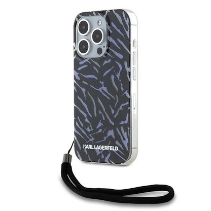 Puzdro pre Apple iPhone 15 Pro Max, Karl Lagerfeld, Zebra with Cord Strap, Mov