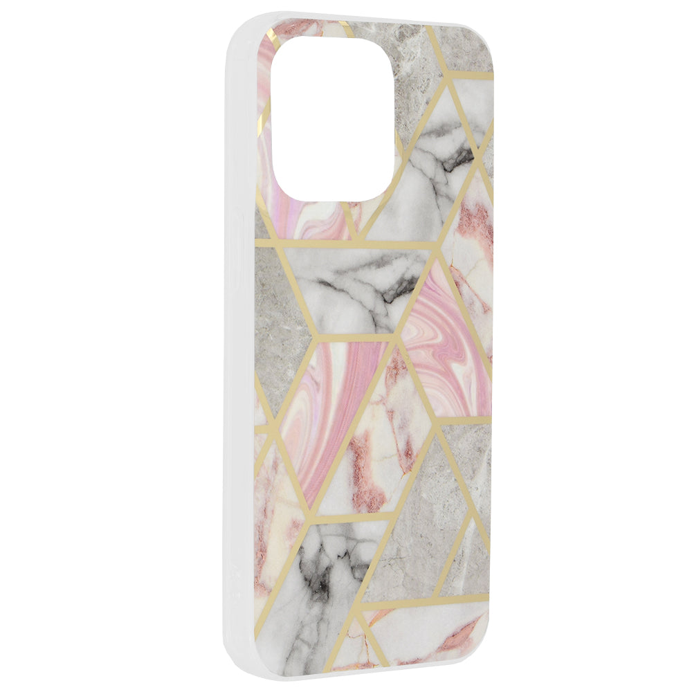 Puzdro pre Apple iPhone 15 Pro Max, Techsuit, Marble, Ružové
