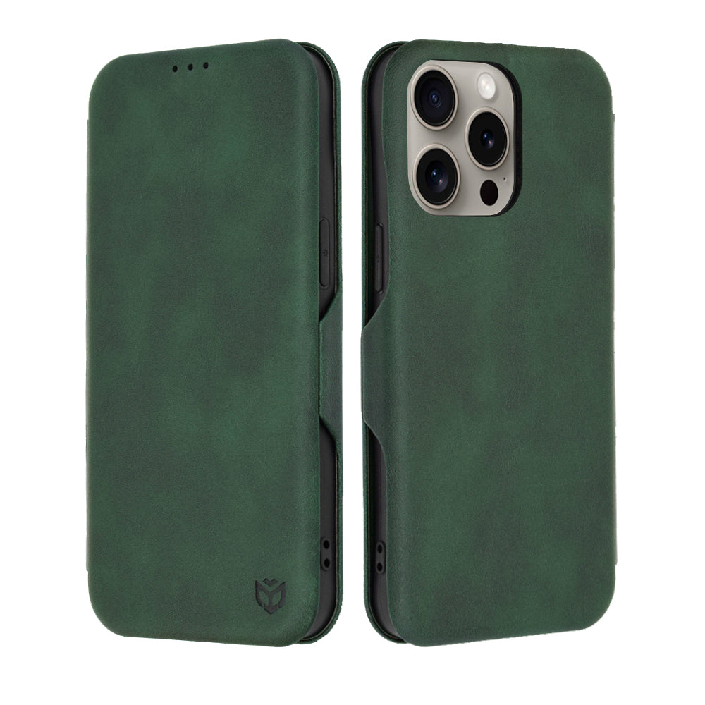 Puzdro pre Apple iPhone 15 Pro Max, Techsuit, Safe Wallet Plus, Zelené